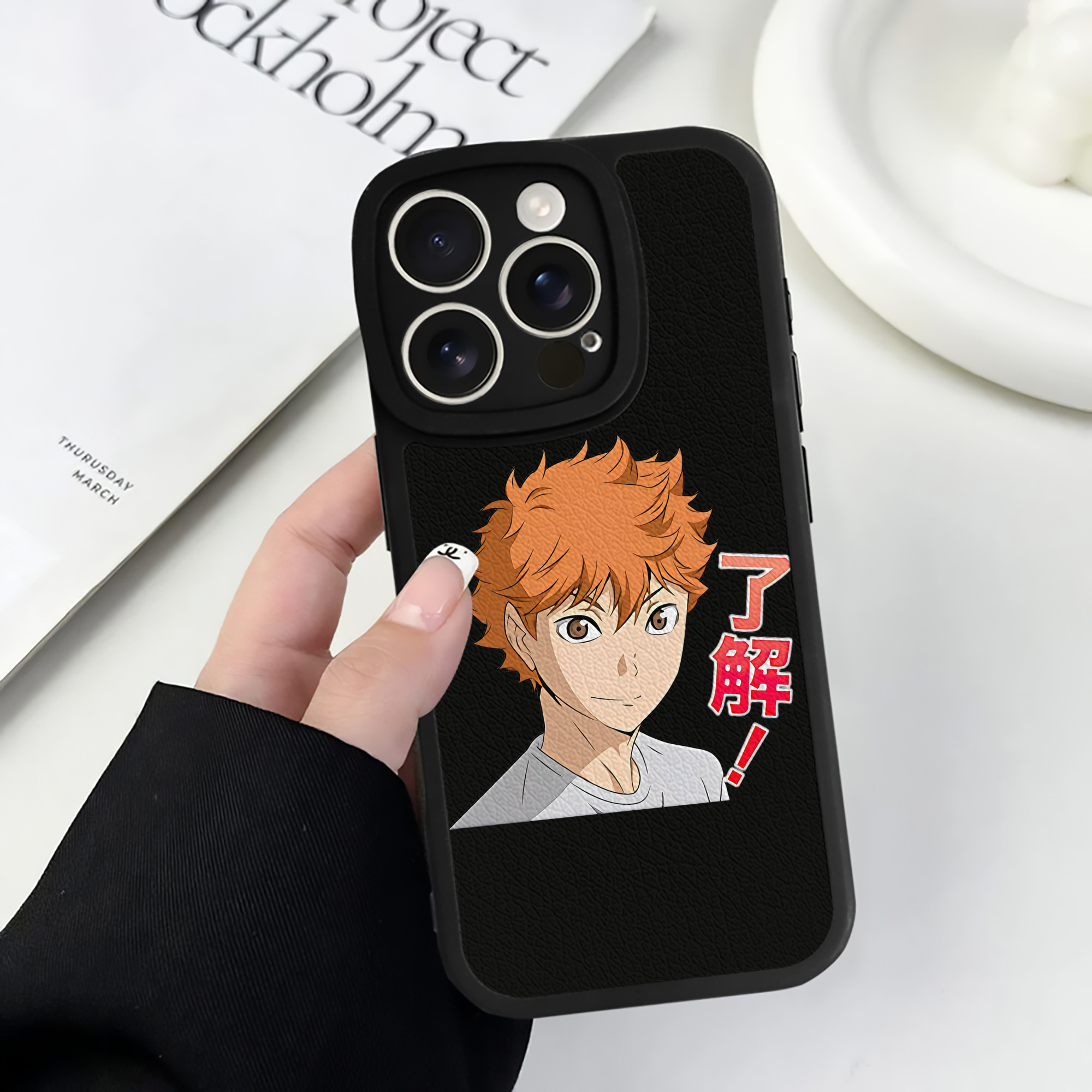 （画像用） ハイキュー!! Haikyu!! 【iPhone 16シリーズ対応】シリコンスマホケース（レザー調） 材質：シリコン